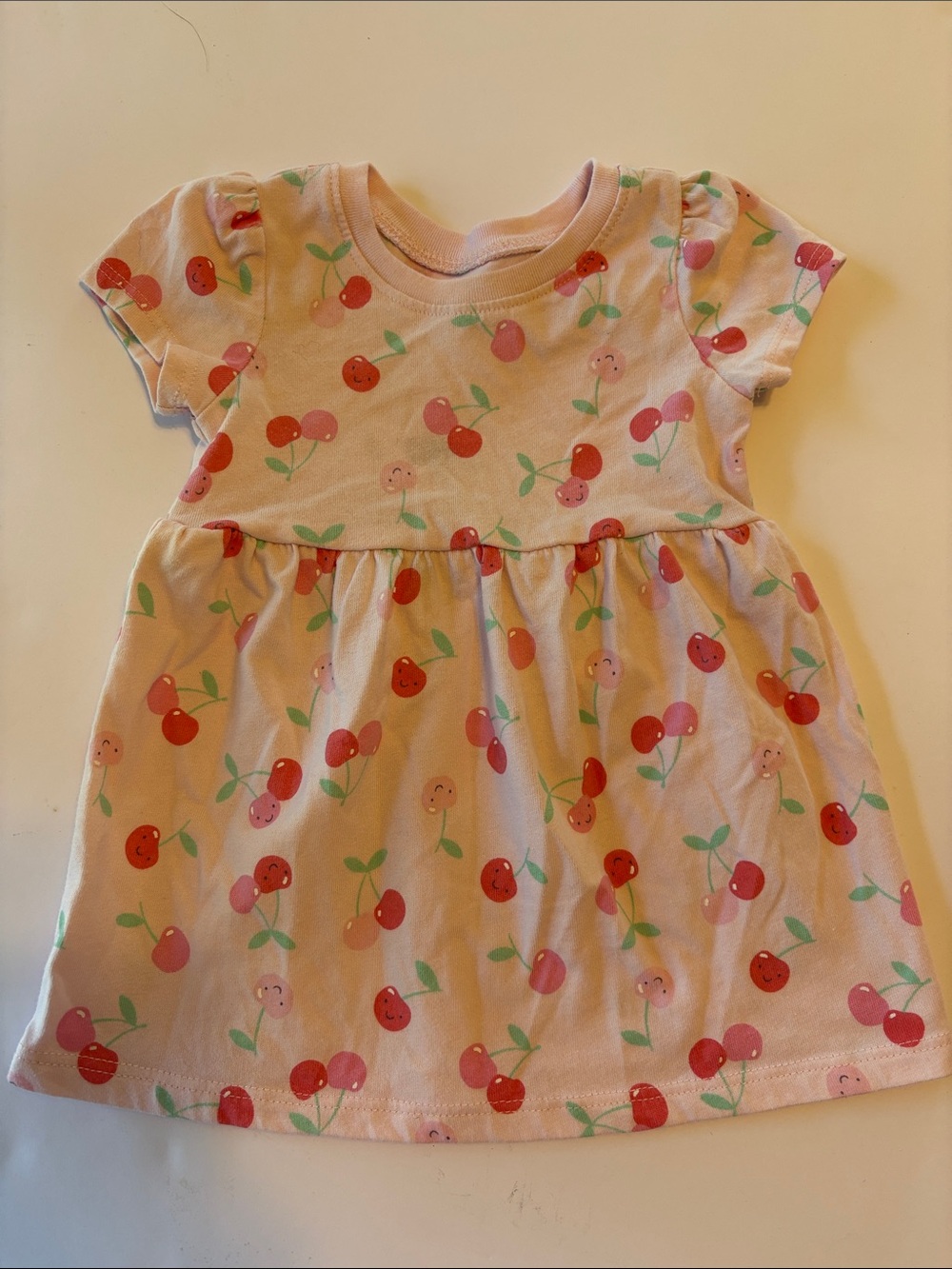 Garanimals Pink Cherry Smiley Short Sleeve Play Dress
